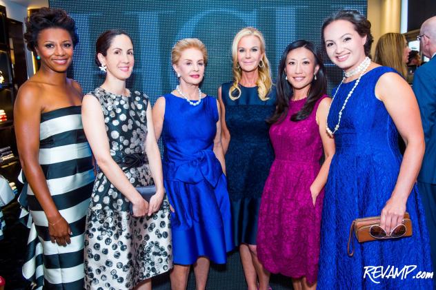 Carolina Herrera and Patricia Herrera Lansing are flanked by D.C. fashion ambassadors Sela Collins, Susanna Quinn, Eun Yang, and Fran Holuba.